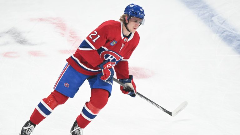 Montreal Canadiens' Kaiden Guhle. (CP/Graham Hughes)
