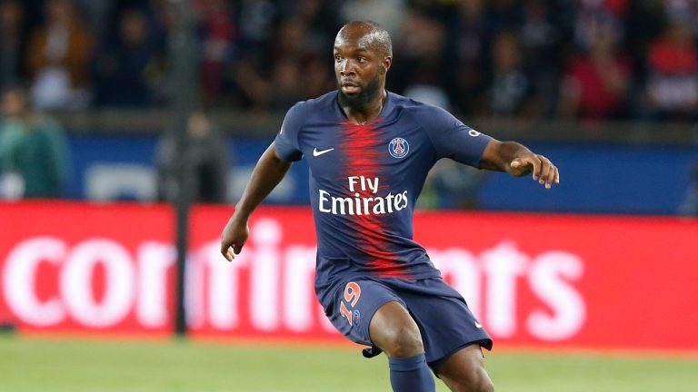 In this file photo dated Friday, Sept. 14, 2018, Paris-Saint-Germain player Lassana Diarra during a French League One soccer match against Saint-Etienne at the Parc des Princes stadium in Paris. (Michel Euler/AP)