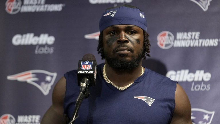 New England Patriots safety Jabrill Peppers answers questions during a news conference after playing against the New York Jets in an NFL football game, Sept. 19, 2024, in East Rutherford, N.J. (Seth Wenig/AP Photo)