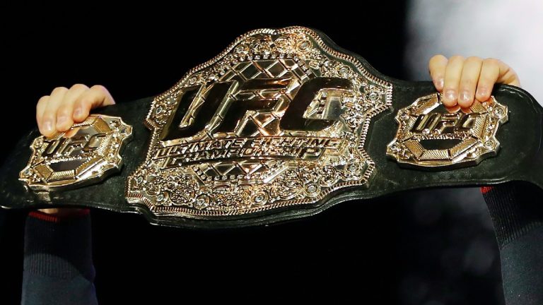 Canadian flyweight Jamey-Lyn Horth returns to action 11 months after her first defeat as a professional, a split-decision loss to Veronica Hardy. A UFC belt is held up during a news conference in Las Vegas, Thursday, Oct. 4, 2018. THE CANADIAN PRESS/AP, John Locher