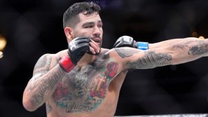 Anthony Hernandez throws a punch during a middleweight bout at UFC 298. (Mark J. Terrill/AP)