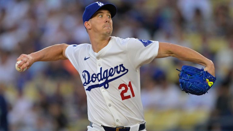 Los Angeles Dodgers' Walker Buehler delivers to the plate during the first inning of a baseball game against the Seattle Mariners, Tuesday, Aug. 20, 2024, in Los Angeles. (Jayne-Kamin-Oncea/AP)