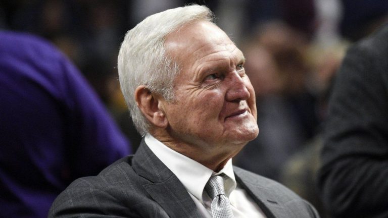 Jerry West watches warm ups prior to an NBA basketball game between the Los Angeles Clippers and Sacramento Kings in Los Angeles, Thursday, Jan. 30, 2020. (Kelvin Kuo/AP Photo)