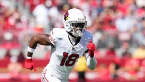Arizona Cardinals wide receiver Marvin Harrison Jr. plays against the San Francisco 49ers during the first half of an NFL football game Sunday, Oct. 6, 2024, in Santa Clara, Calif. (Godofredo A. Vásquez/AP)