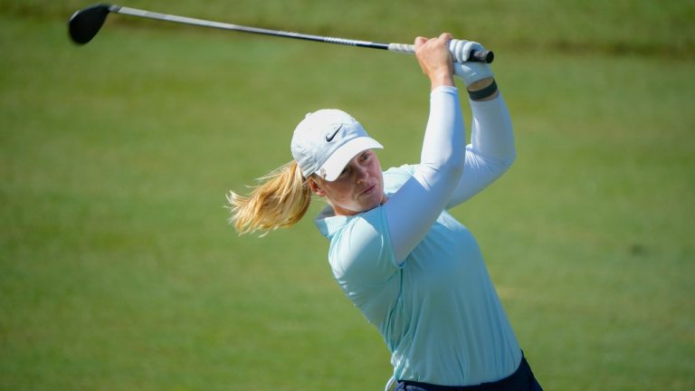 Sweden's Maja Stark leads the LPGA Tour's Maybank Championship through two rounds. (Vincent Thian/AP)