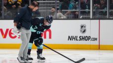Kraken&#8217;s Jordan Eberle suffers lower-body injury vs. Blackhawks