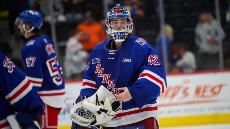 Kitchener Rangers goalie Jackson Parsons. (Natalie Shaver/OHL Images)