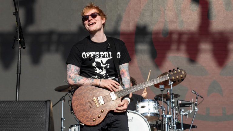 Ed Sheeran performs with The Offspring during BottleRock Napa Valley on Sunday, May 26, 2024, in Napa, Calif. (Amy Harris/Invision/AP)