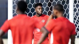 It will be a race to fitness for Alphonso Davies with Team Canada ahead of the World Cup. (Nathan Denette/CP)