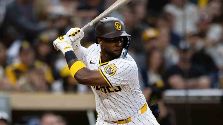 San Diego Padres' Jurickson Profar plays in a baseball game against the Oakland Athletics Tuesday, June 11, 2024, in San Diego. (Derrick Tuskan/AP)
