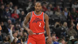 Los Angeles Clippers forward Kawhi Leonard looks on during the first half of an NBA game against the Atlanta Hawks, Saturday, Jan. 4, 2025, in Los Angeles. (Jayne-Kamin-Oncea/AP)