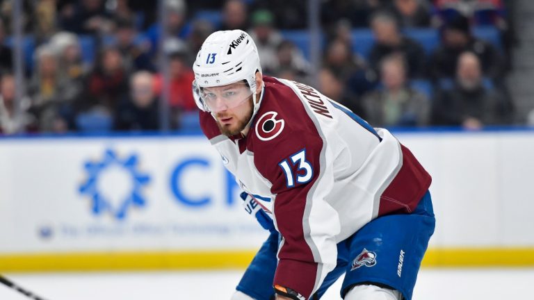 Colorado Avalanche right wing Valeri Nichushkin skates during the first period of an NHL game against the Buffalo Sabres in Buffalo, N.Y., Tuesday, Dec. 3, 2024. (AP/Adrian Kraus)