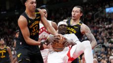 Boucher briefly lifts Raptors&#8217; rain cloud with dominant outing vs. Warriors