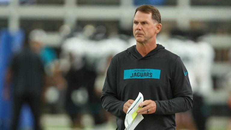 Jacksonville Jaguars general manager Trent Baalke walks the field during an NFL football practice. (Gary McCullough/AP)