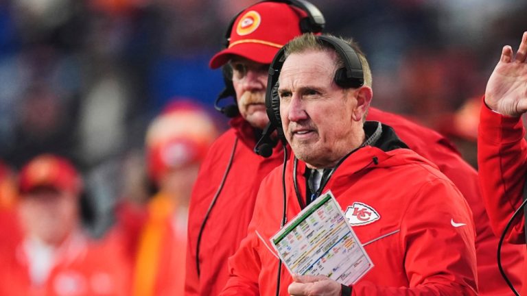 FILE - Kansas City Chiefs defensive co-ordinator Steve Spagnuolo in the second half of an NFL game Sunday, Jan. 5, 2025, in Denver. (AP/David Zalubowski, File)