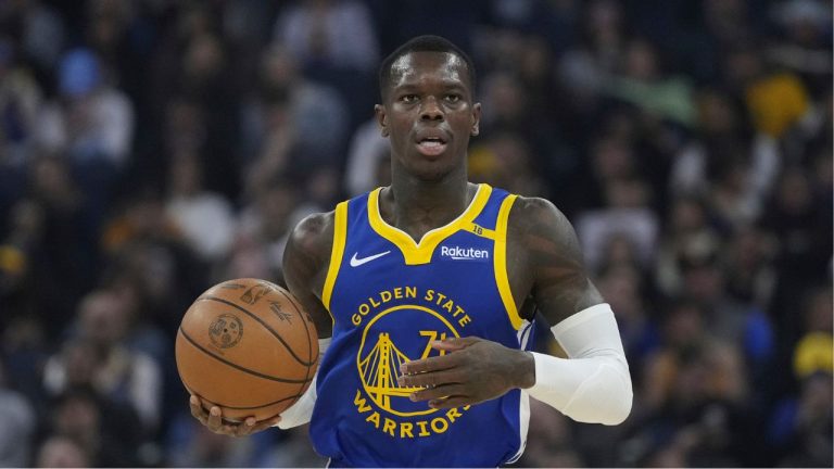 Golden State Warriors guard Dennis Schroder during an NBA basketball game against the Utah Jazz in San Francisco, Tuesday, Jan. 28, 2025. (Jeff Chiu/AP)