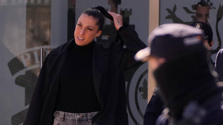 Soccer player Jenni Hermoso leaves after testifying at a court on the outskirts of Madrid, Spain, Monday Feb. 3, 2025 during the trial of former president of Spain's soccer federation Luis Rubiales for his unsolicited kiss on her. (Manu Fernandez/AP Photo)