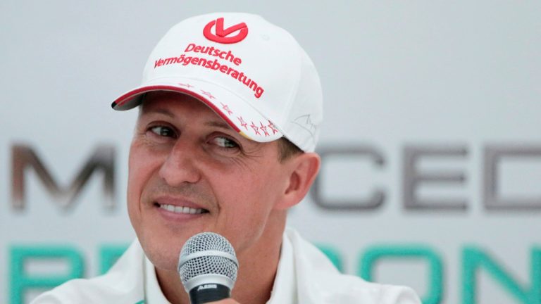 FILE - Michael Schumacher announces his retirement from Formula One during a press conference at the Suzuka Circuit venue for the Japanese Formula One Grand Prix in Suzuka, Japan, Oct. 4, 2012. (Itsuo Inouye/AP)