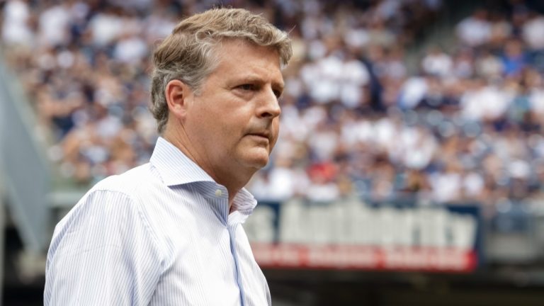 New York Yankees owner Hal Steinbrenner looks on before a baseball game between the Yankees and the Toronto Blue Jays on Aug. 21, 2022, in New York. (Corey Sipkin/AP)