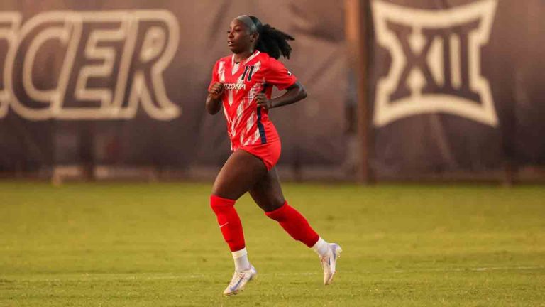This undated handout photo shows midfielder Nyota Katembo playing for the University of Arizona. THE CANADIAN PRESS/HO-AFC Toronto