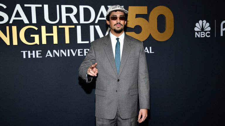 Bad Bunny attends "SNL50: The Anniversary Special" at Rockefeller Plaza on Sunday, Feb. 16, 2025, in New York. (Photo by Evan Agostini/Invision/AP)
