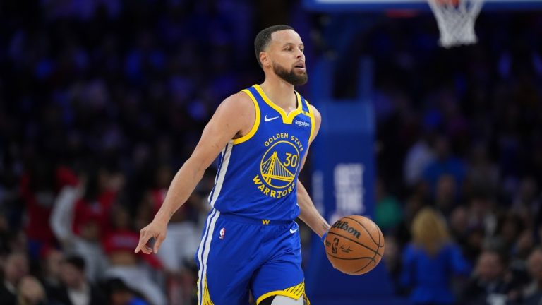 Golden State Warriors' Stephen Curry plays during an NBA basketball game Saturday, March 1, 2025, in Philadelphia. (Matt Slocum/AP)