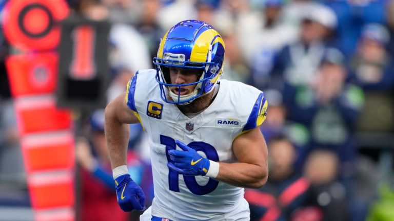 Los Angeles Rams wide receiver Cooper Kupp runs in motion against the Seattle Seahawks during an NFL football game, Sunday, Nov. 3, 2024, in Seattle. (Lindsey Wasson/AP)