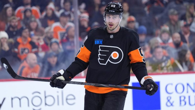 Philadelphia Flyers' Rasmus Ristolainen plays during an NHL hockey game, Monday, Jan. 13, 2025, in Philadelphia. (Matt Slocum/AP)