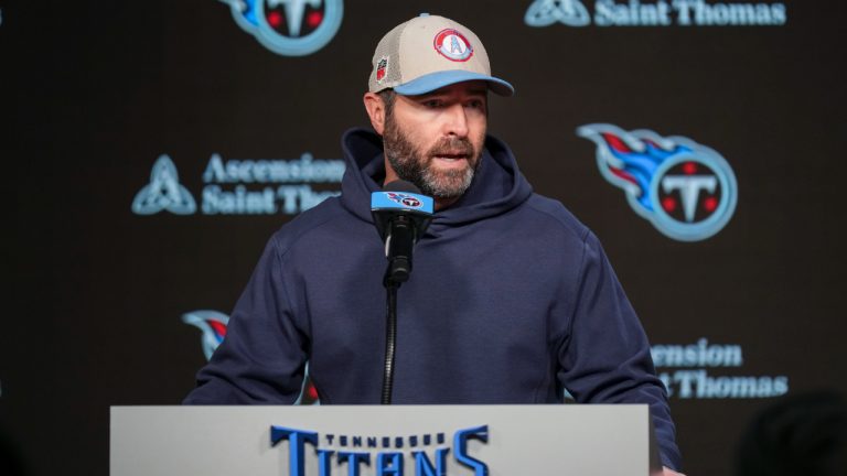 Tennessee Titans head coach Brian Callahan speaks during a news conference at the NFL football team's training facility Monday, Jan. 6, 2025, in Nashville, Tenn. (George Walker IV/AP)