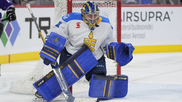 Toronto Sceptres goaltender Raygan Kirk. (Abbie Parr/AP)