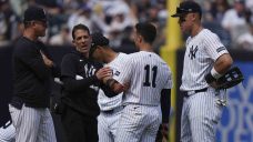 Anthony Volpe out of Yankees’ starting lineup after hurting left shoulder