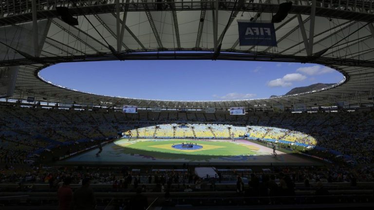 A general view of the closing ceremony before the World Cup final soccer match between Germany and Argentina at the Maracana Stadium in Rio de Janeiro, July 13, 2014. (Hassan Amma/AP)