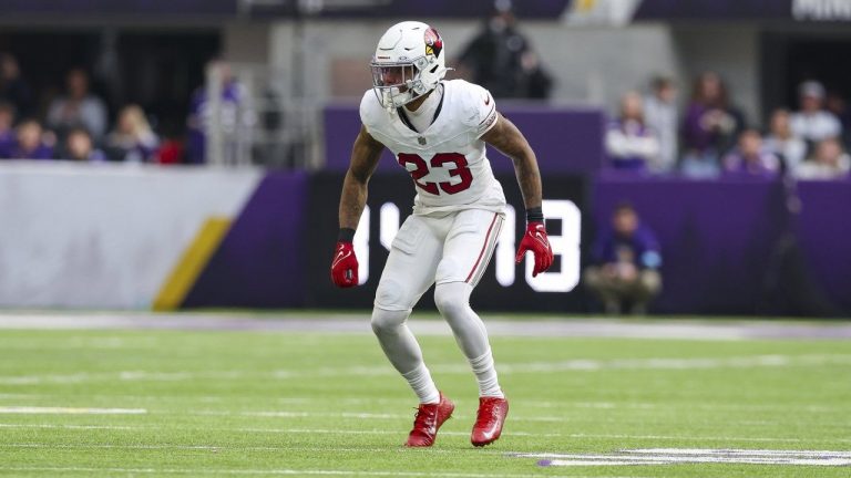 FILE - Arizona Cardinals cornerback Sean Murphy-Bunting moves across the field during the first half of an NFL game against the Minnesota Vikings, Dec. 1, 2024 in Minneapolis. (AP/Stacy Bengs, file)