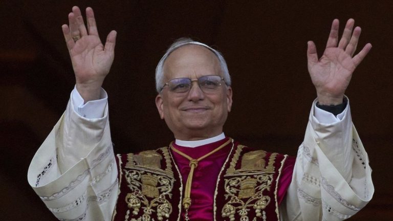 Newly elected Pope Leo XIV appears at the balcony of St. Peter's Basilica at the Vatican, Thursday, May 8, 2025. (Andrew Medichini/AP)