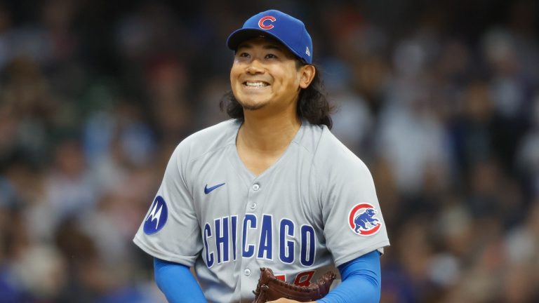 Chicago Cubs starting pitcher Shota Imanaga prepares to pitch against the Milwaukee Brewers during the first inning of a baseball game, Sunday, May 4, 2025, in Milwaukee. (Jeffrey Phelps/AP)