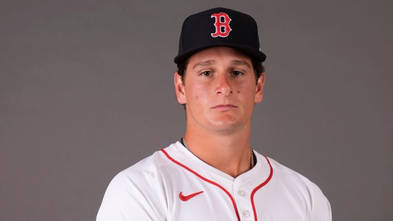 Boston Red Sox outfielder Roman Anthony poses during photo day at the team's training facility during MLB baseball spring training in Fort Myers, Fla., Tuesday, Feb. 18, 2025. (Gerald Herbert/AP)