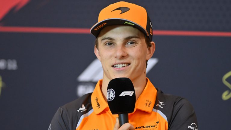McLaren driver Oscar Piastri of Australia attends a news conference at the Red Bull Ring racetrack, in Spielberg, Austria, Thursday, June 26, 2025, ahead of the Austrian Formula One Grand Prix. (Denes Erdos/AP)