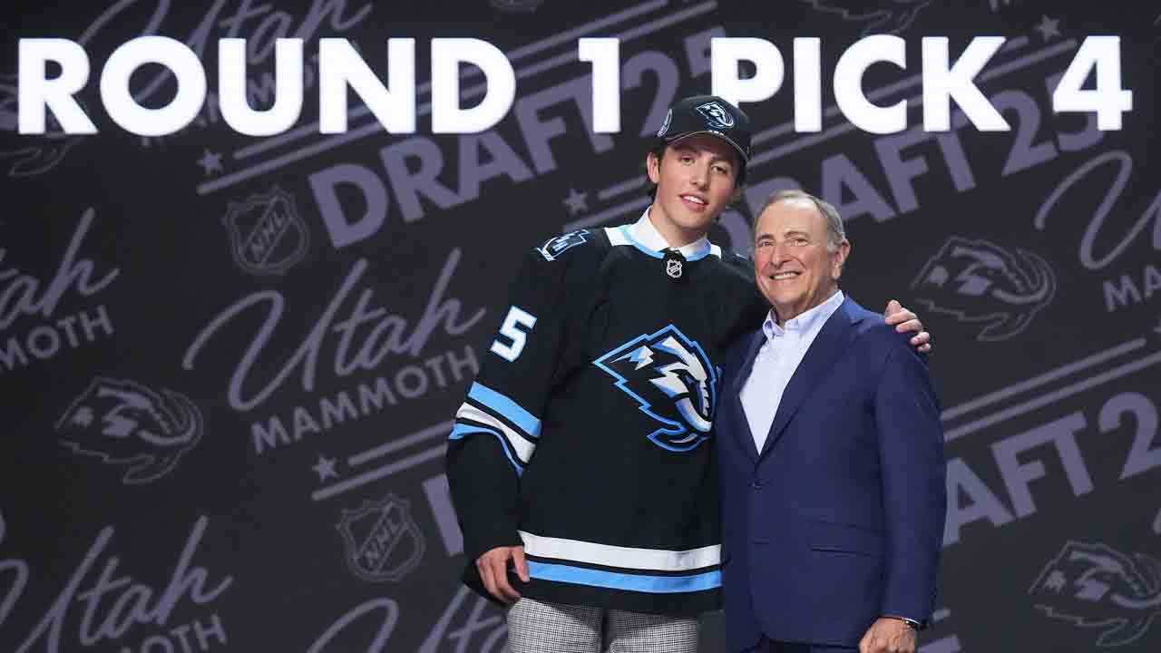Mammoth select centre Caleb Desnoyers with fourth pick at 2025 NHL Draft