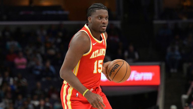 Atlanta Hawks centre Clint Capela (15) plays in the second half of an NBA basketball game against the Memphis Grizzlies Monday, March 3, 2025, in Memphis, Tenn. (Brandon Dill/AP)