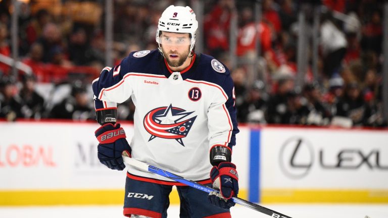 Columbus Blue Jackets defenceman Ivan Provorov in action during the second period of an NHL game against the Washington Capitals, Sunday, April 13, 2025, in Washington. (AP/Nick Wass)