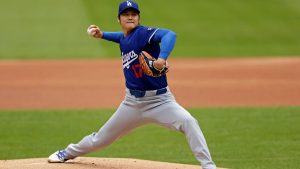 Los Angeles Dodgers' Shohei Ohtani (17), of Japan, throws live batting practice before a baseball game against the New York Mets on Sunday, May 25, 2025, in New York. (Adam Hunger/AP)
