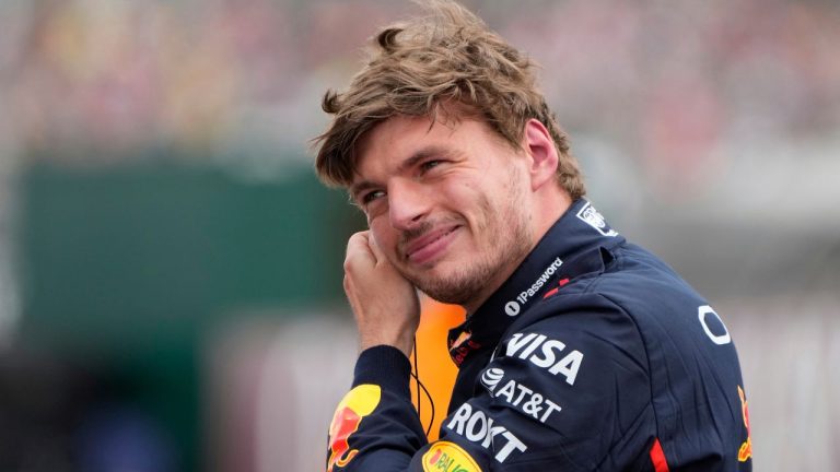 Red Bull driver Max Verstappen of the Netherlands smiles after taking the pole position during the qualifying for the British Formula One Grand Prix in Silverstone, England, Saturday, July 5, 2025. (Darko Bandic/AP)