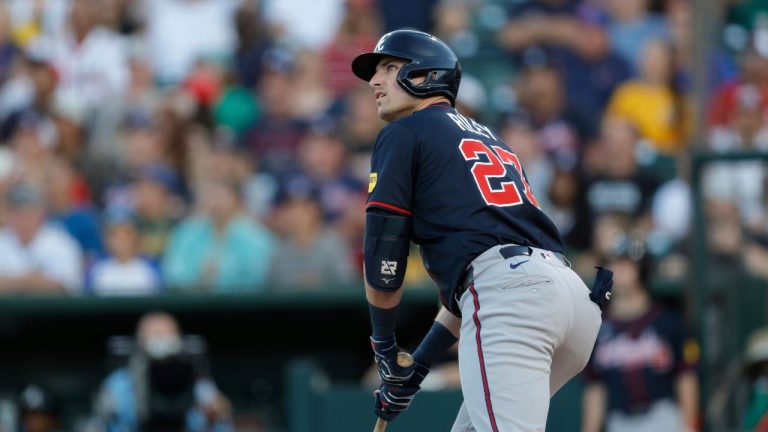 Atlanta Braves's Austin Riley hits a two-run home run during the second inning of a baseball game against the Athletics, Wednesday, July 9, 2025, in West Sacramento, Calif. (Sergio Estrada/AP)