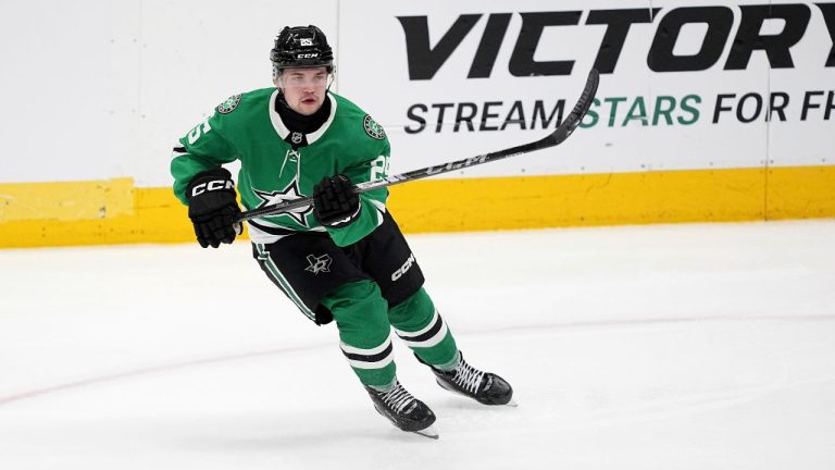 Dallas Stars right wing Matej Blumel skates against the Montreal Canadiens during an NHL hockey game in Dallas, Thursday, Jan. 16, 2025. (Tony Gutierrez/AP)