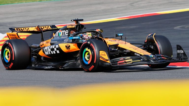 McLaren driver Oscar Piastri of Australia steers his car during the sprint qualification ahead of the Formula One Grand Prix at the Spa-Francorchamps racetrack in Spa, Belgium, Friday, July 25, 2025. (Geert Vanden Wijngaert/AP)