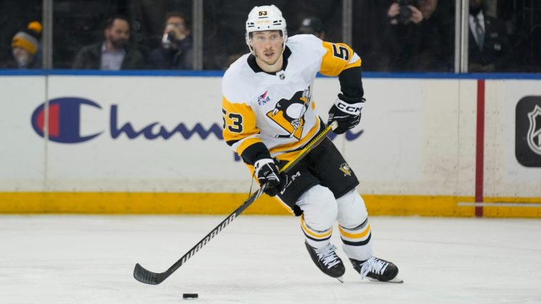 Pittsburgh Penguins' Philip Tomasino during the third period of an NHL hockey game against the New York Rangers Friday, Feb. 7, 2025, in New York. (Seth Wenig/AP)