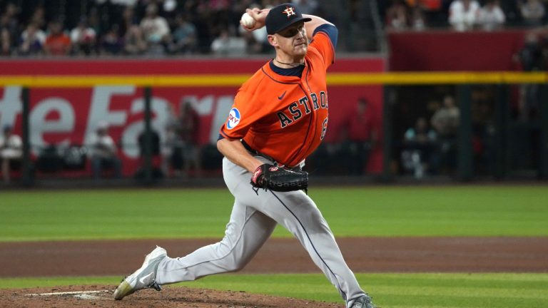 Houston Astros pitcher Brandon Walter (60) against the Arizona Diamondbacks in the first inning during a baseball game, Wednesday, July 23, 2025, in Phoenix. (Rick Scuteri/AP)
