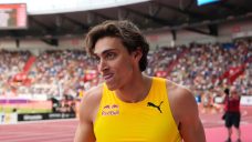 Mondo Duplantis raises his pole vault world record to 6.29 metres in Budapest