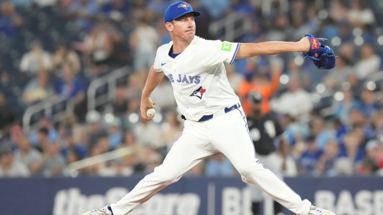 Toronto Blue Jays pitcher Chris Bassitt works against Chicago White Sox during first inning MLB action in Toronto on Sunday June 22, 2025. (Chris Young/CP)
