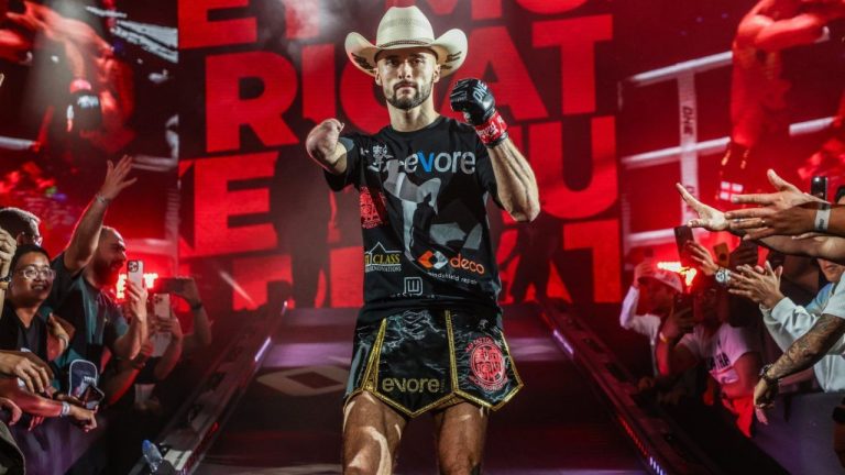 Canadian bantamweight Jake (The One) Peacock, is shown in this handout photo, in his Muay Thai win over Japan's Shinji Suzuki at "One 171: Qatar" in the One Championship promotion, on Feb. 20, 2025. (One Championship/CP)